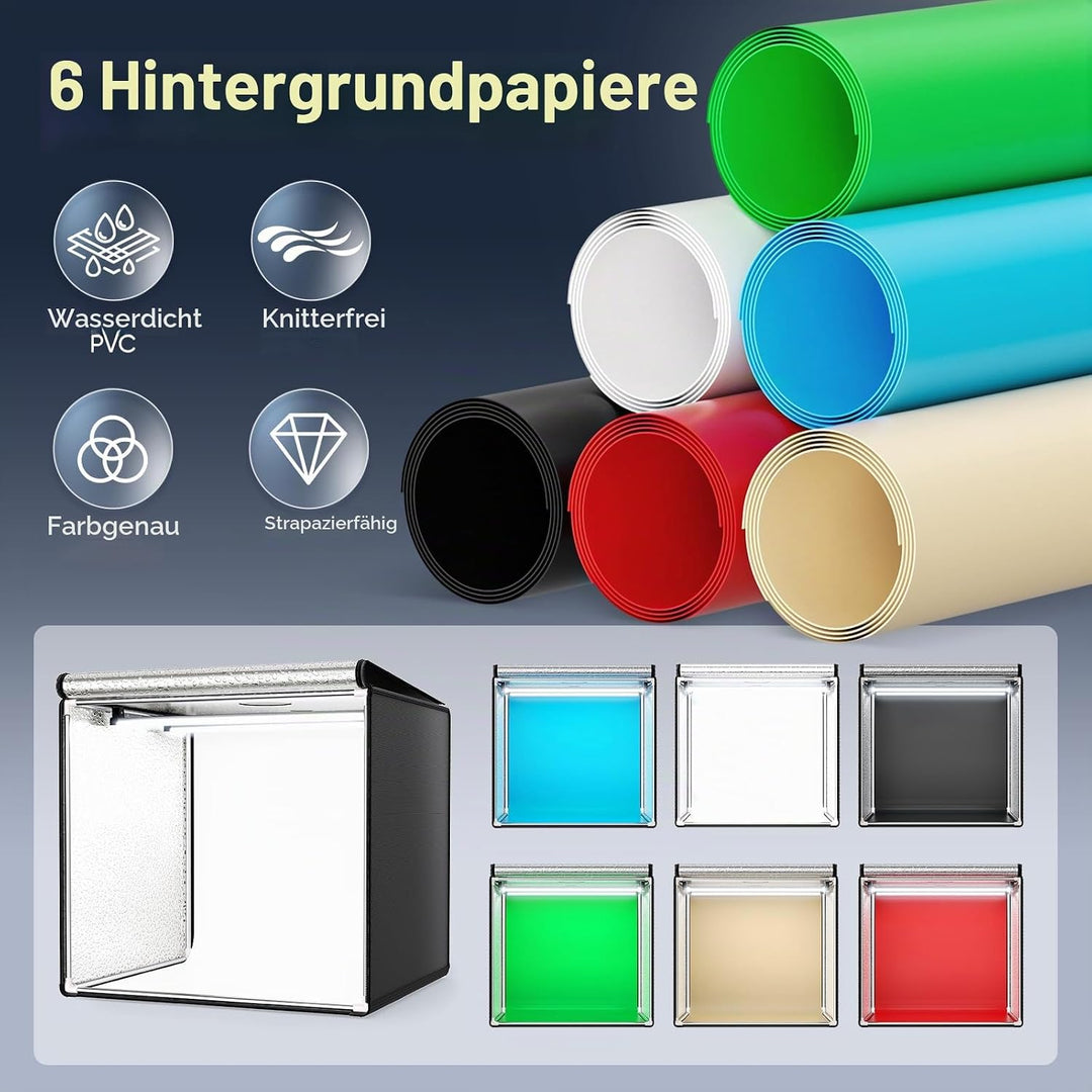 Fotobox, 60CM 5600K Ständer Fotografie Lichtbox, 0-100% Einstellbare Helligkeit Lichtbox Ausgestatte