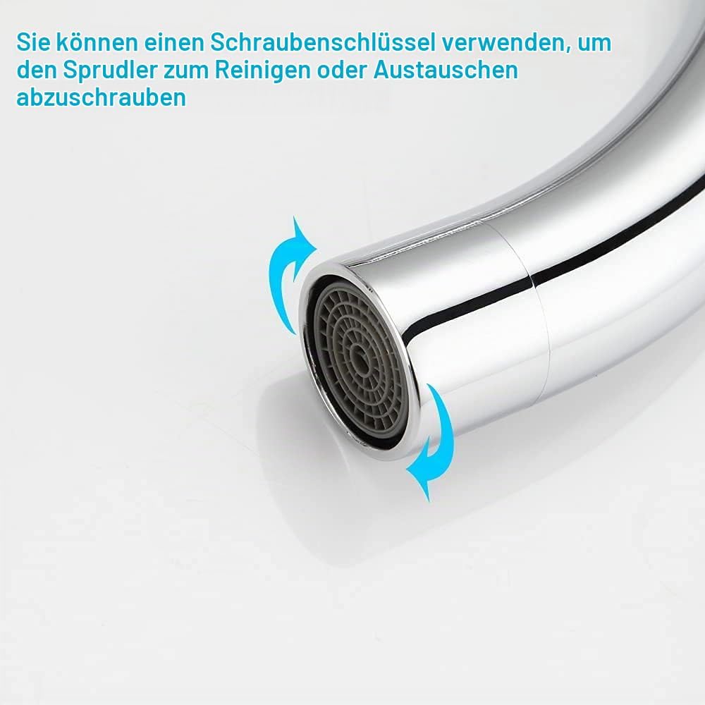 ONECE Küchenarmatur mit 360° schwenkbar Auslauf, Wasserhahn Hochdruck Armatur Küche Mischbatterie Ei