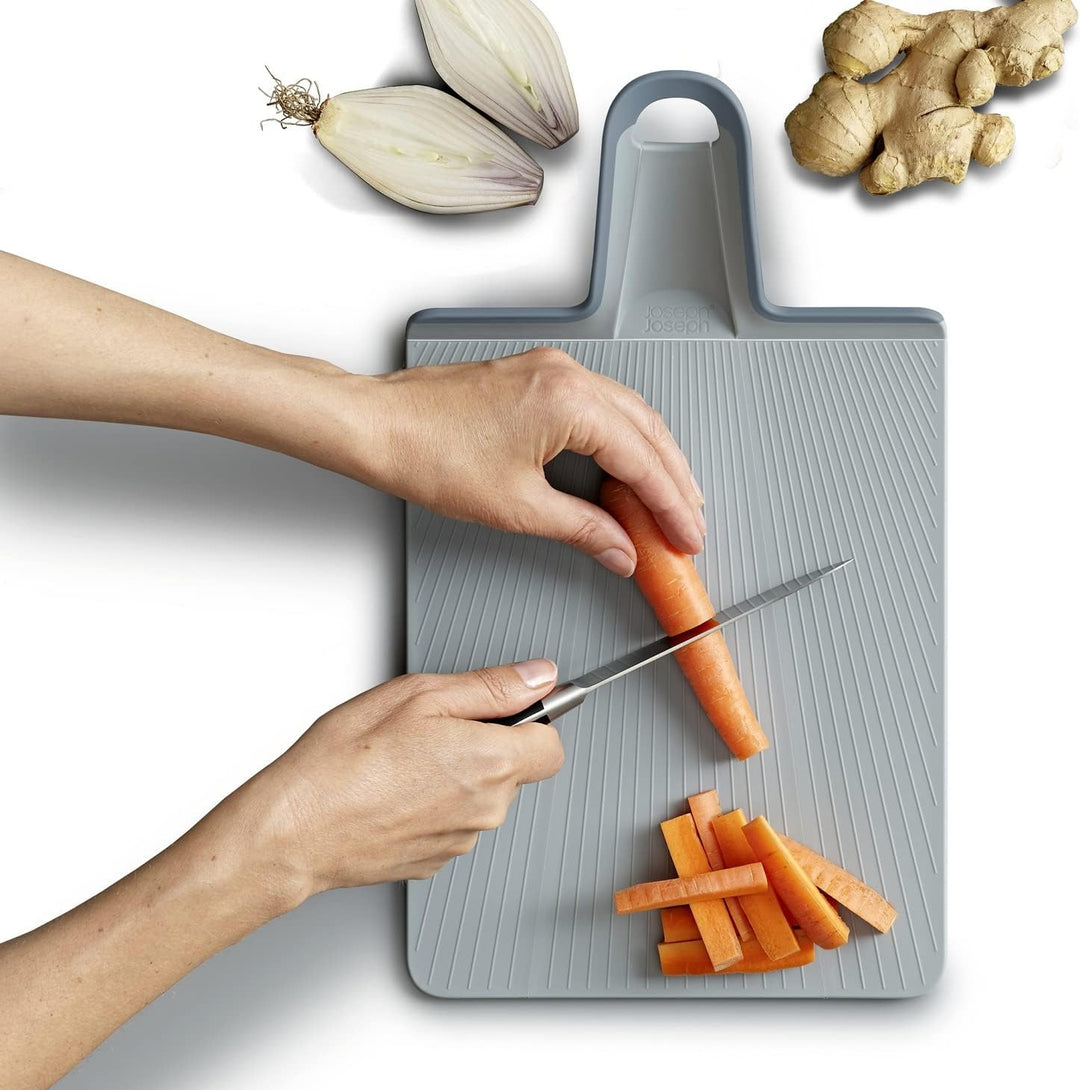 Joseph Joseph Chop2Pot Plus faltbares Schneidebrett mit einfachem Griff (gross) - hellblau 45L x 7B