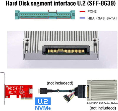 ChenYang CY PCI-E 3.0 Express 4.0 x4 zu Oculink Interner SFF-8611 SFF-8612 Host-Adapter für PCIe SSD