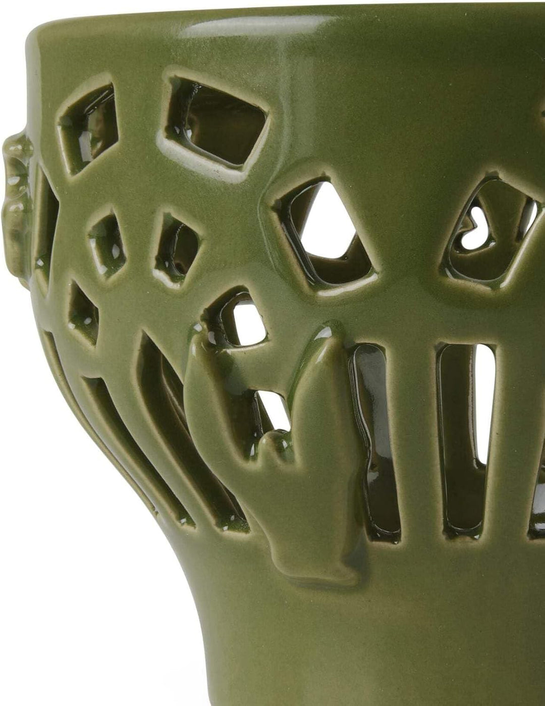 Kähler Design Orangery Garden Green Teelichthalter aus Keramik, Farbe: Grün, Masse: Durchmesser: 9.5