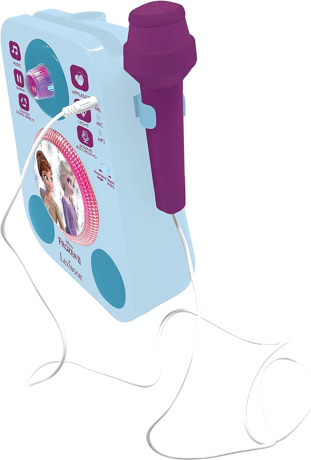 Lexibook K140FZ Disney Frozen Die Eiskönigin ELSA Beleuchteter Lautsprecher mit 2 Mikrofonen, Demo-S