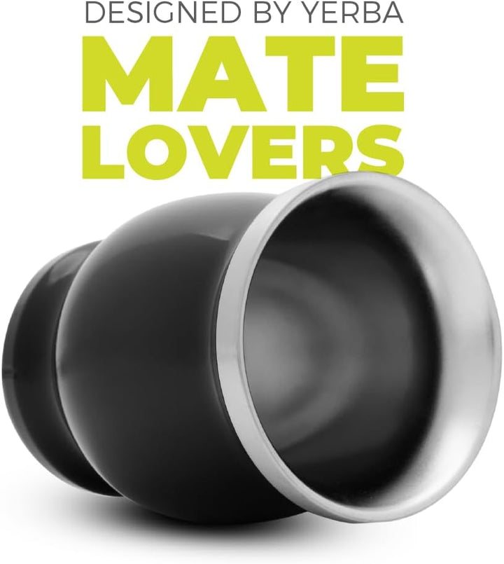 balibetov Yerba Mate Tee Set (Mate Becher) aus Rostfreiem Edelstahl mit Bombilla (Strohhalm) für Mat