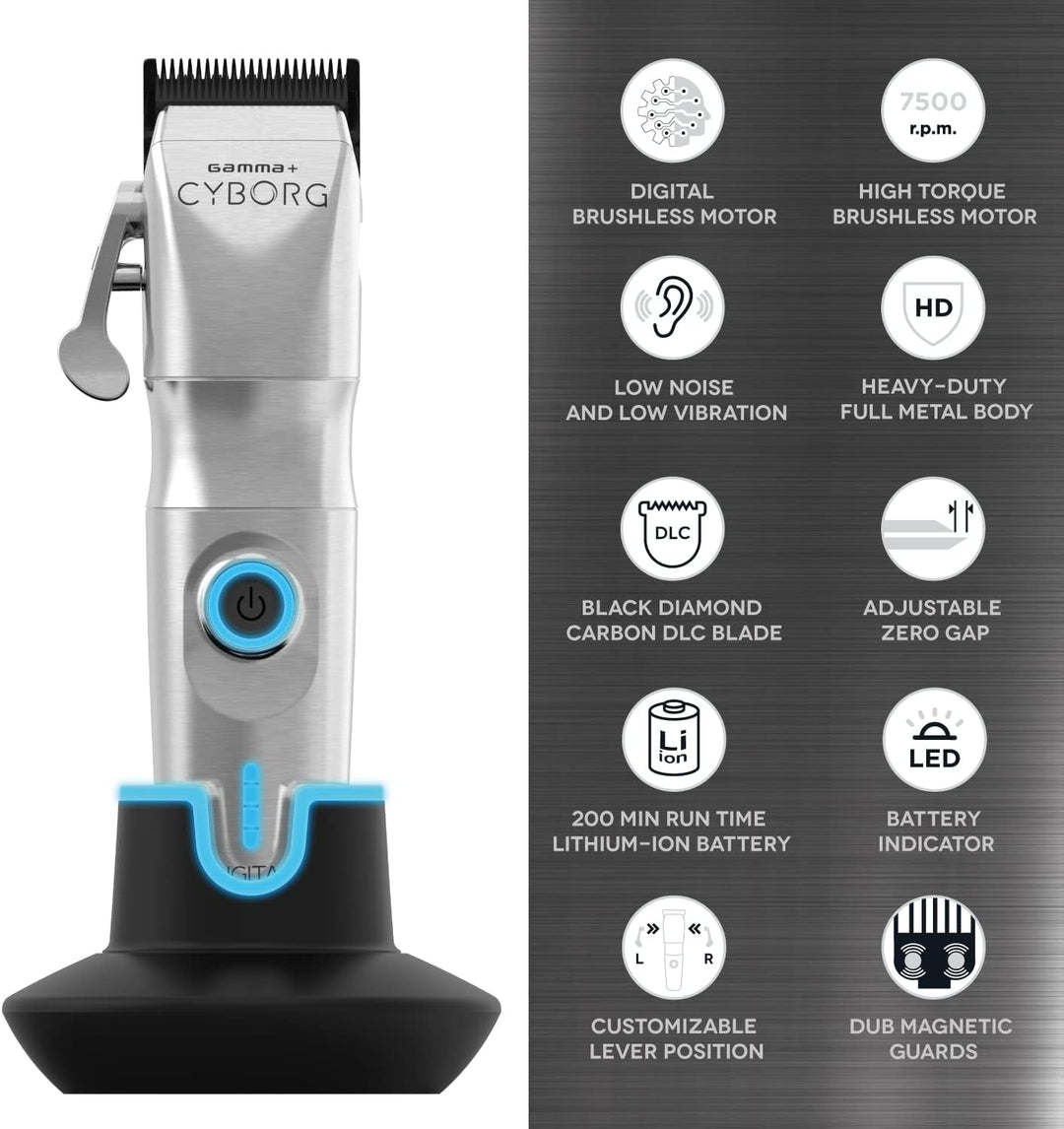 GAMMAPIU' Cyborg Professioneller Herren-Haarschneider, Clipper mit Bürstenlosen Motor, 200 Minuten A