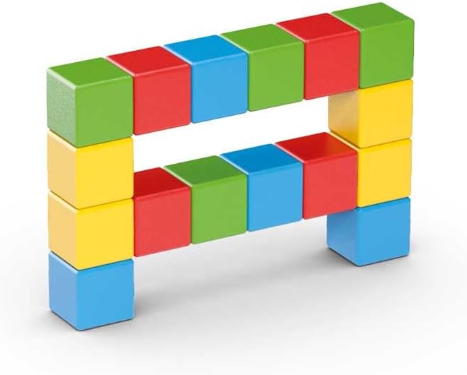 Geomag Magicube Kreative Magnete, 16 Stück Würfel in 4 Farben, ab 1 Jahr, Kleinkind-Bauset für Entwi