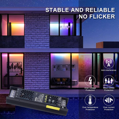 VARICART LED Trafo 12V 60W 5A LED Transformator Dimmbar AC 230V zu 12V DC Elektronischer Niederspann