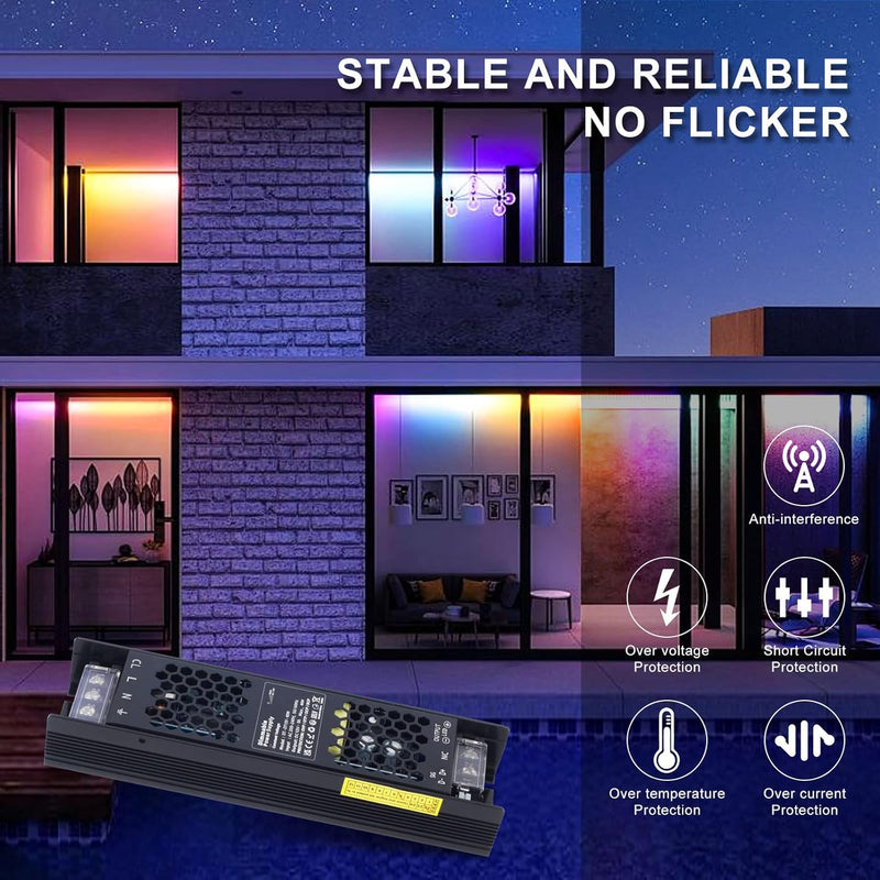 VARICART LED Trafo 12V 60W 5A LED Transformator Dimmbar AC 230V zu 12V DC Elektronischer Niederspann