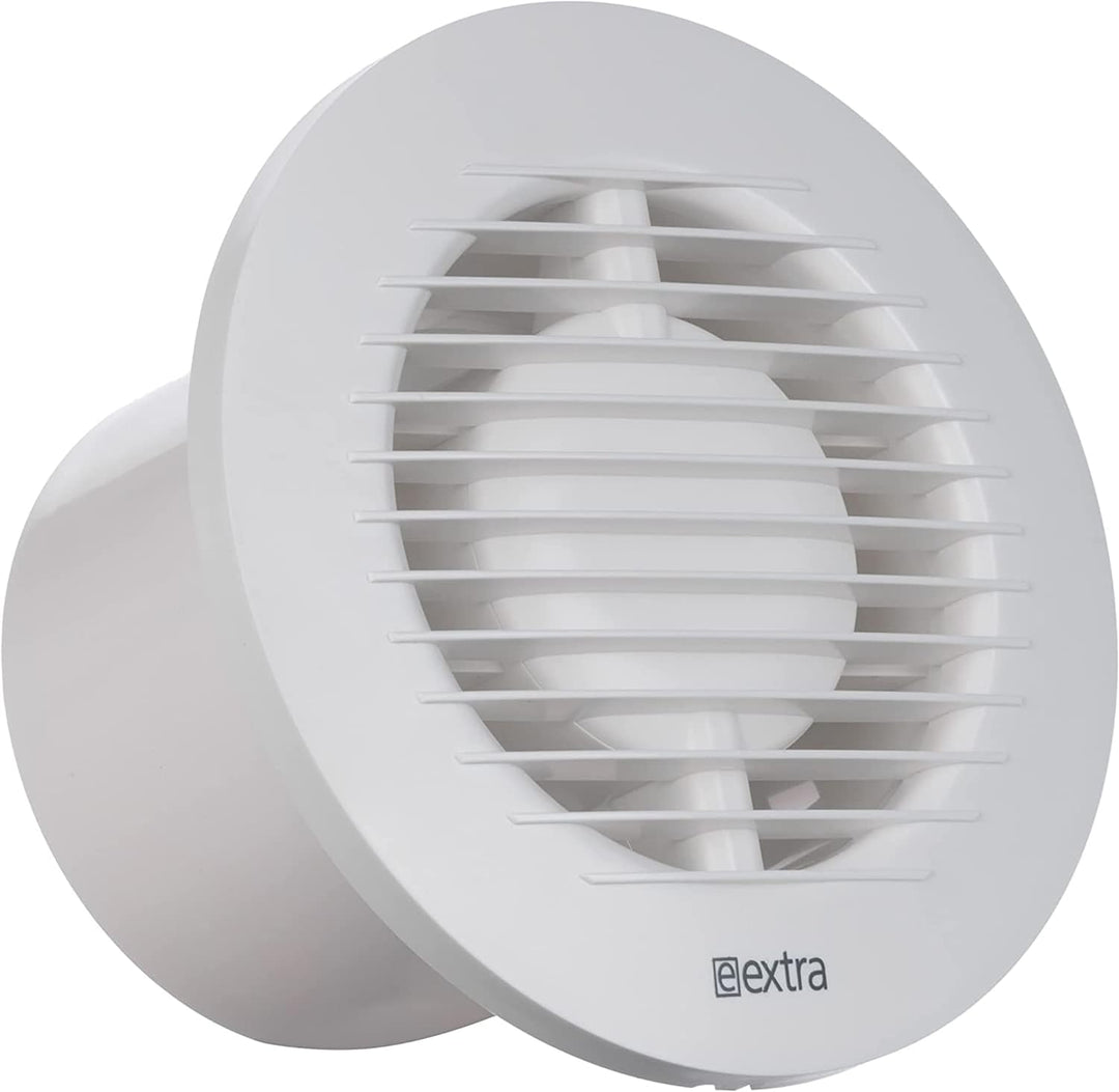 Ø 100mm Weiss Badlüfter mit Timer und Feuchtesensor - Ventilator mit Kugellager - Lüfter für Effizie