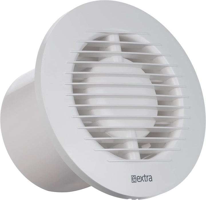 Ø 100mm Weiss Badlüfter mit Timer und Feuchtesensor - Ventilator mit Kugellager - Lüfter für Effizie