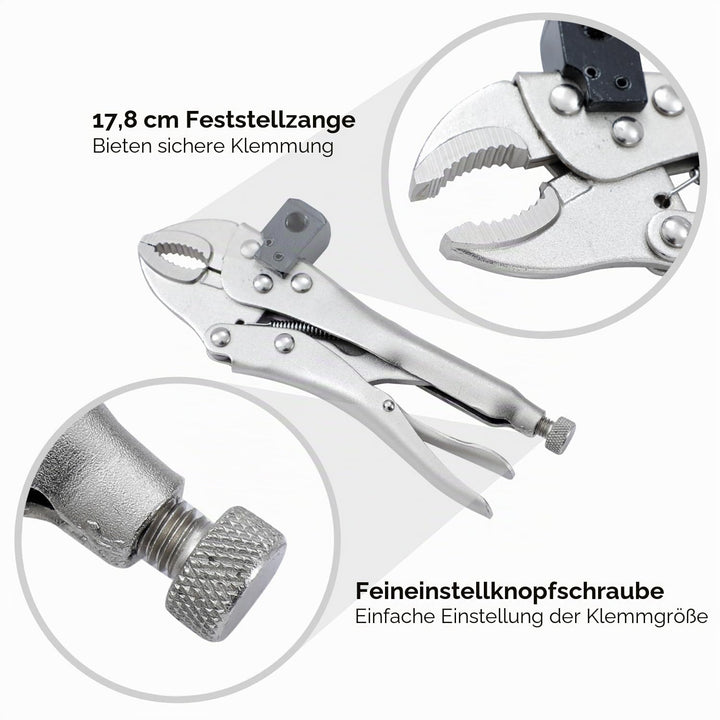 KATSU Messuhr Messgerät DTI 0–10mm mit Flexibler Armgriff Schraubstock Zangenbasis zur Prüfung von R