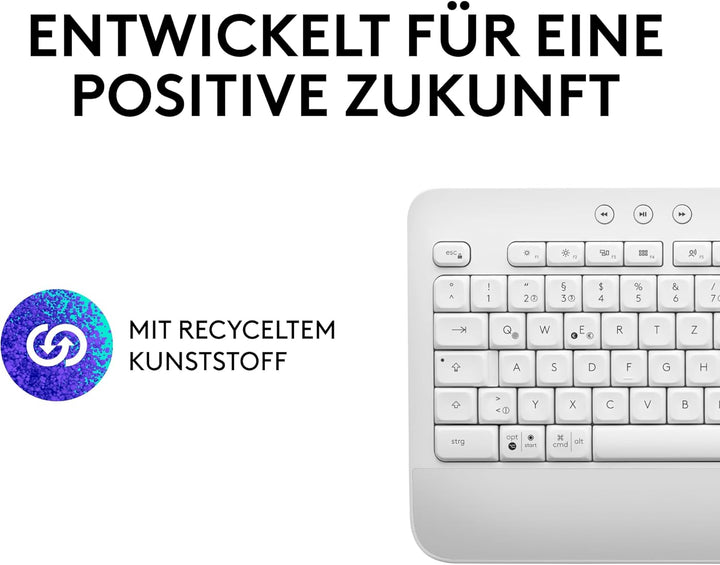 Logitech Signature K650 Comfort kabellose Tastatur mit Handballenauflage, BLE Bluetooth/Logi Bolt US