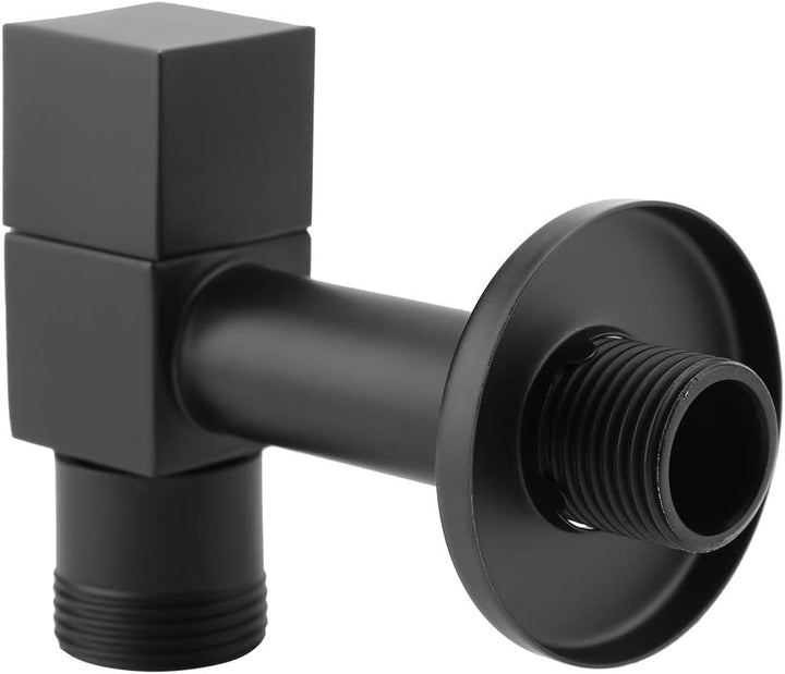 Wandmontage Wasserhahn Schwarz Messing Quadrat, Wasserfall Auslass G3/4 Aussengewinde mit Sprudler f