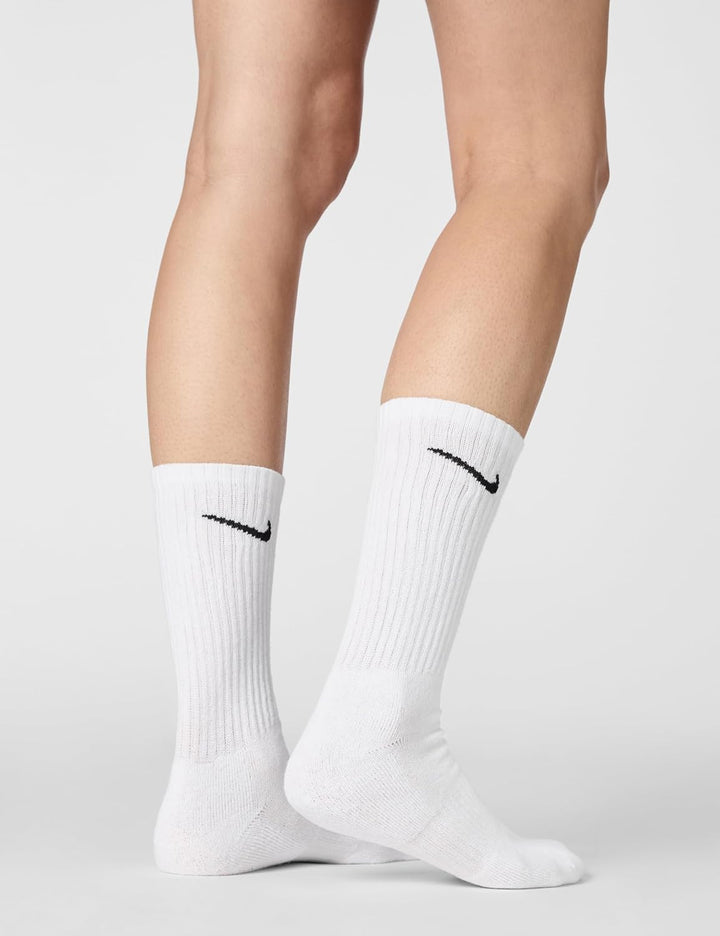 Nike Herren Everyday Cushioned Crew Crew-trainingssocken (6 Paar), Weiss