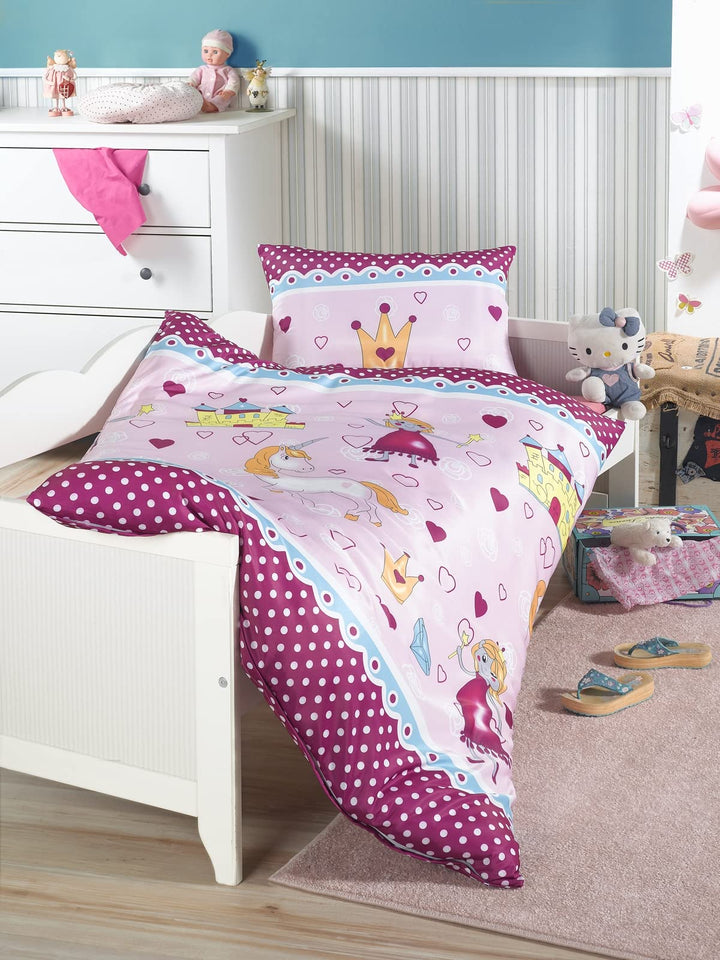 Carpe Sonno Kinderbettwäsche 135x100 cm Prinzessin-Bettwäsche Babybett Bettwäsche für Babys Mädchen