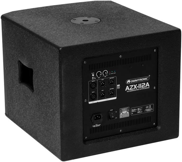 Omnitronic AZX-112A PA-Subwoofer aktiv 300W | Aktiver 12"-Bassreflex-Subwoofer mit 300 W RMS, 8 Ohm