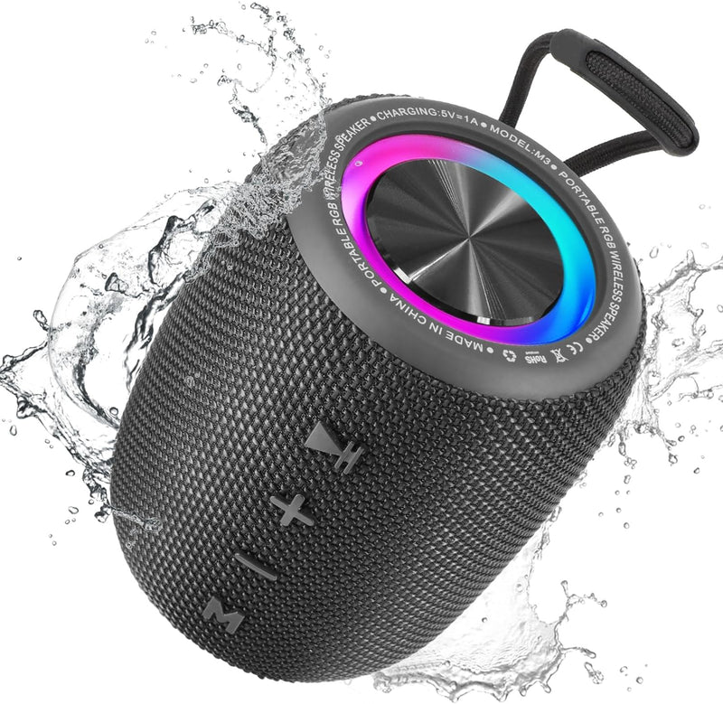 SENXINGYAN Bluetooth Lautsprecher 20W, Bluetooth Box, LED Musikbox Wasserdicht IPX6, 360° HD Stereo