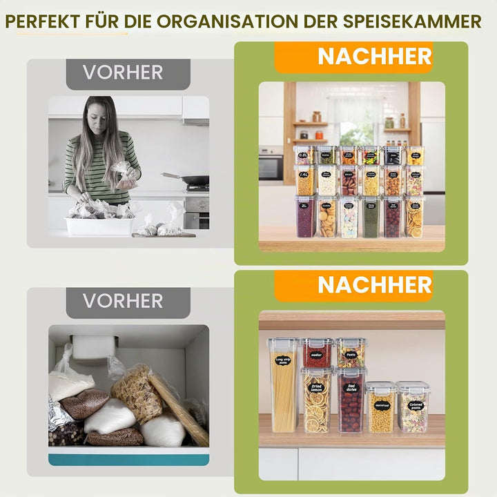 Cinnani 2L Vorratsdosen Set, Satz mit 8 Vorratsdosen mit Deckel Luftdicht, Müsli Schüttdose &amp; Frisch