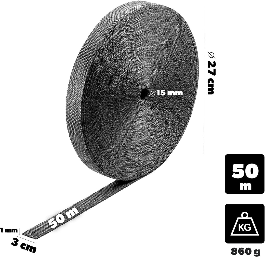 KADAX Baumbindeband 30mm x 50m, Bindeband zur sicheren Befestigung von Bäumen & Sträuchern, Baumbind