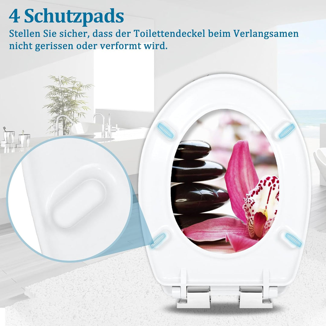 UISEBRT WC-Sitz mit Absenkautomatik Toilettensitz Premium Toilettendeckel Antibakteriell Klodeckel K