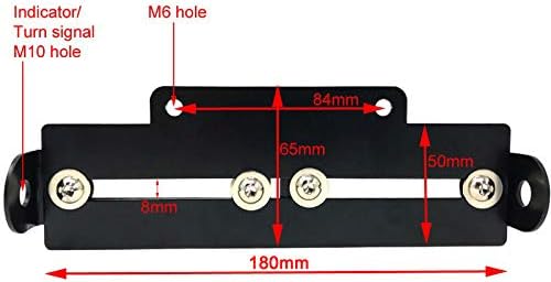 Motorrad Kennzeichenhalter Nummernschild Halter - Schwarz - Verstellbar