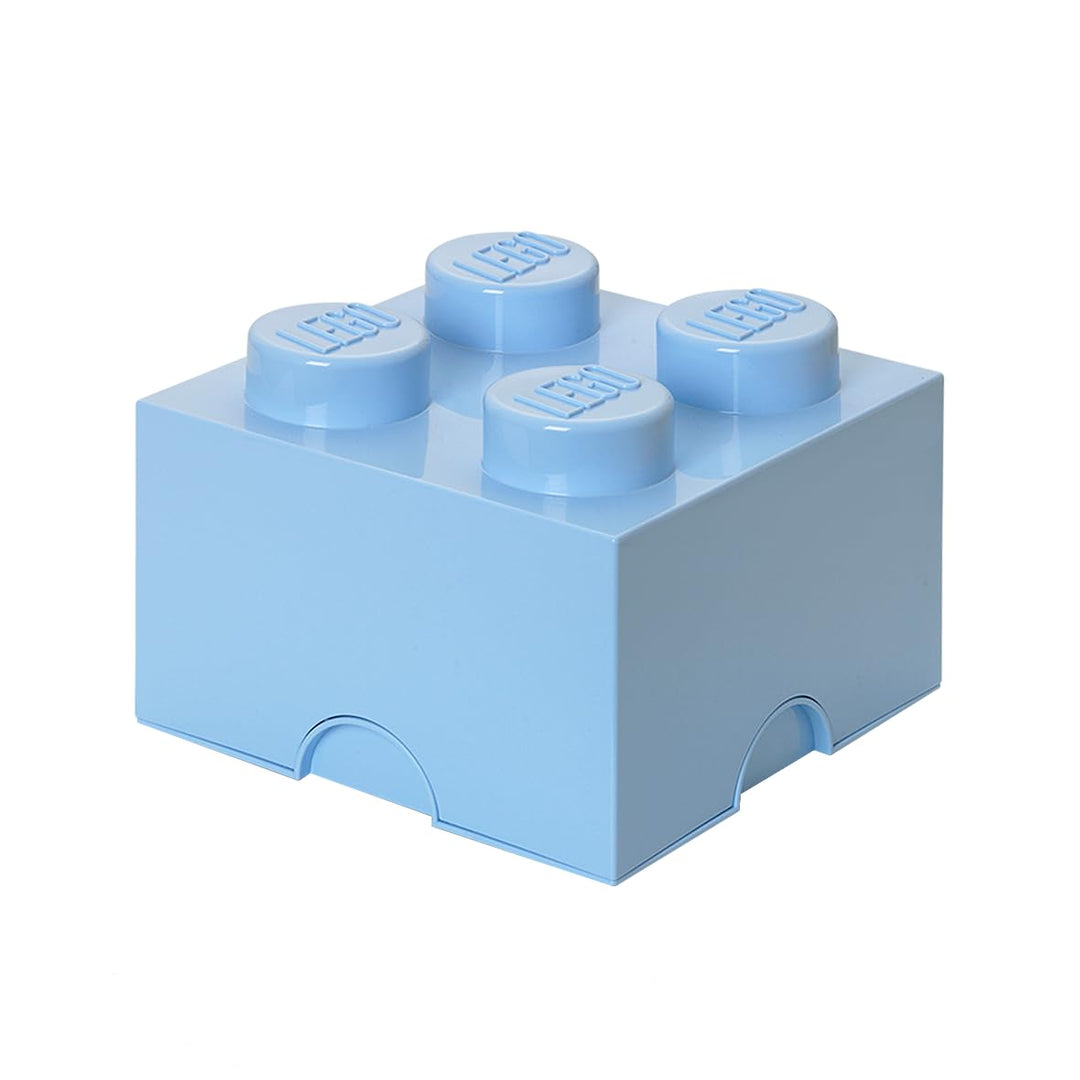 LEGO Aufbewahrungsstein, 4 Noppen, Stapelbare Aufbewahrungsbox, 5,7 l, hellblau Light Royal Blue, Li