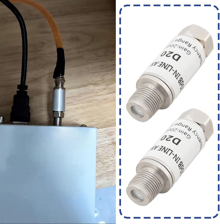 2 Stücke 20dB Inline-Verstärker 10-2400MHz Inline Sat Satellite Verstärker Singal Booster Ersatz für