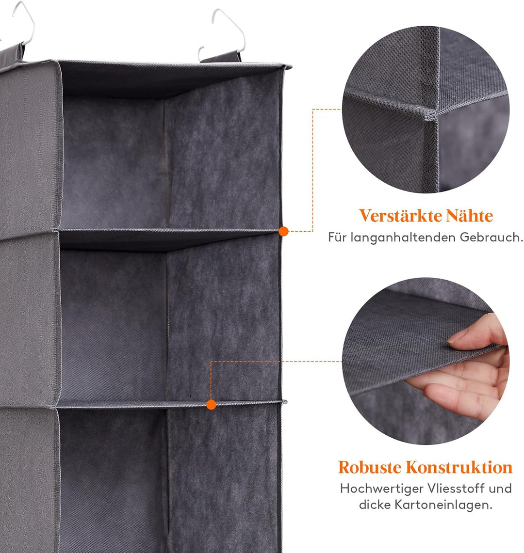 Lifewit 2 Stück Hängeregal, Schrank Organizer, Hängesystem Kleiderschrank, Hängeaufbewahrung aus Sto