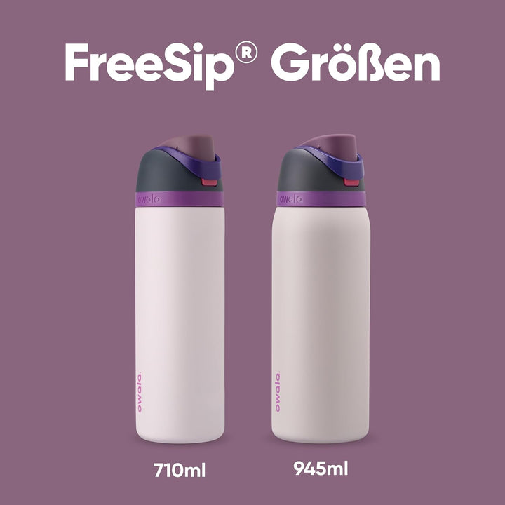 Owala FreeSip Isolierte Edelstahl-Wasserflasche mit Strohhalm für Sport und Reisen, auslaufsicher, B