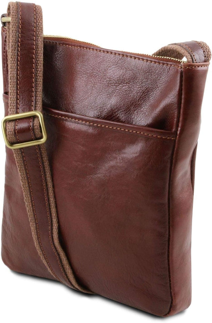 Tuscany Leather Jason Praktische Umhängetasche aus Leder Honig, Honig