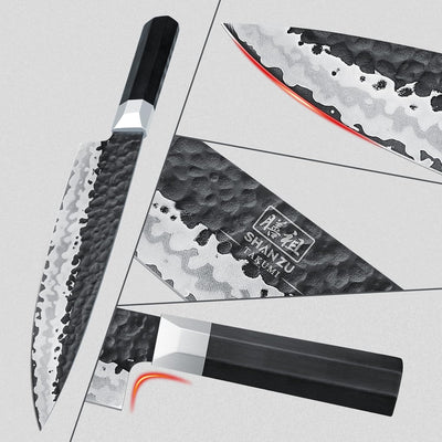SHAN ZU Japanisches Kochmesser, 7 Schichten 9Cr18MoV-Küchenmesser Gyuto Messer, Superscharfes Chefme