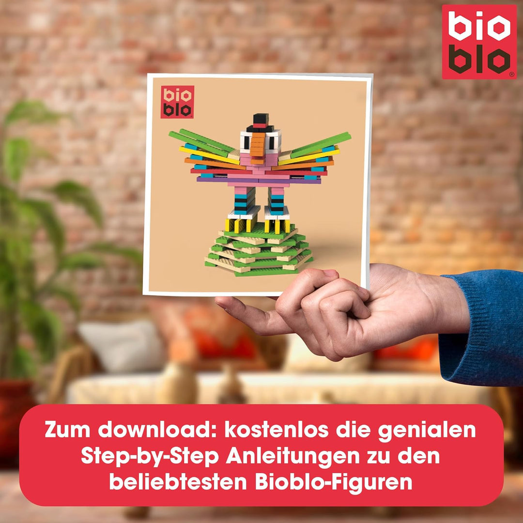 bioblo Nachhaltige Holzklötze Fun Box Multi Mix 200 Stück | 100% frei von Weichmachern & Waschbar |