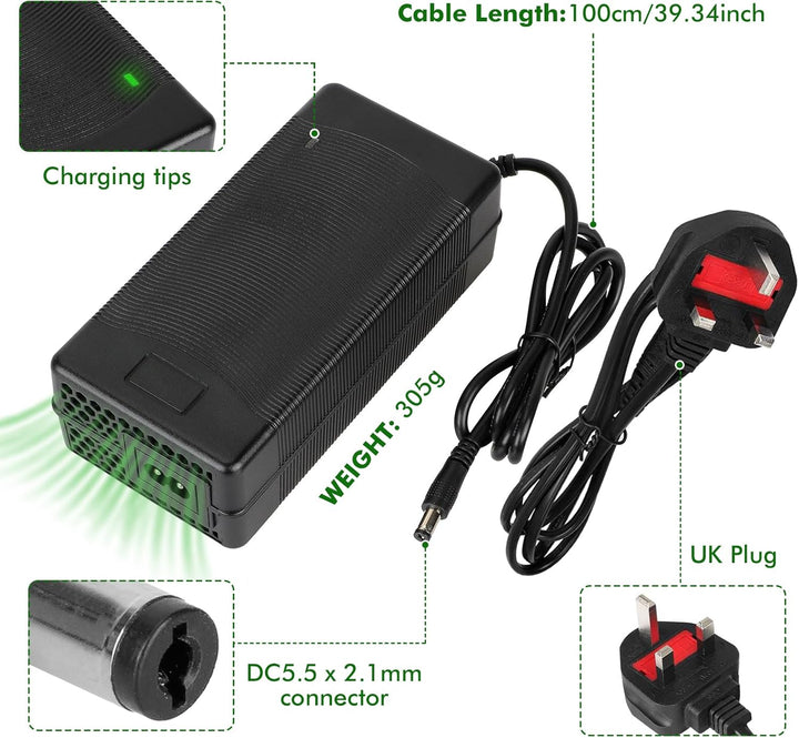 HPGAAVD Ladegeräte für Scooter，54,6V 2A E Scooter Ladegeräte，48V Elektroroller Universal Lithium Bat