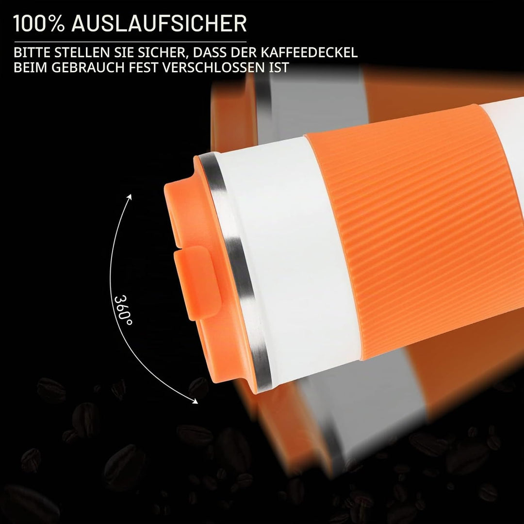 CS COSDDI Thermobecher- Isolierbecher, Edelstahl Travel Mug, 13oz/380ml Vakuum auslaufsicher Reisebe
