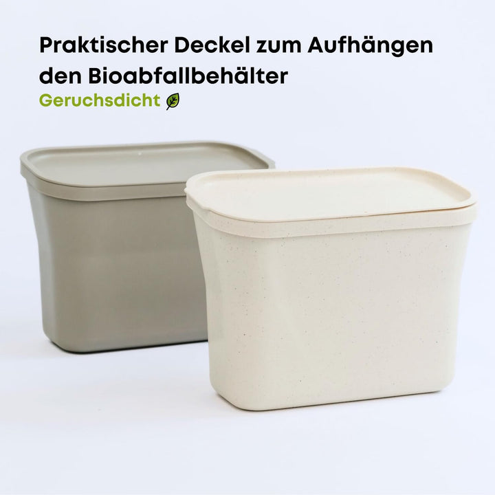 Plastia Urbalive Design Biomülleimer Küche zum Aufhängen 4L - Komposteimer Küche mit Deckel - Kleine
