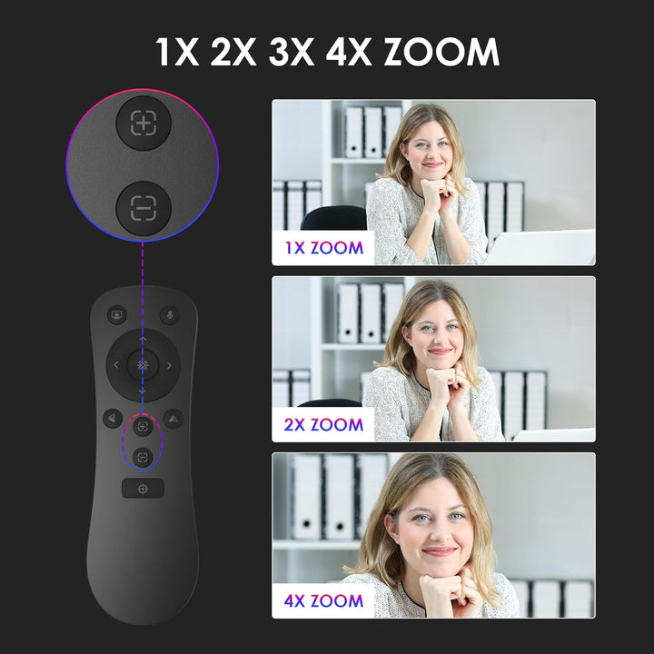 W12S Webcam 4K/30FPS, Doppelmikrofon Geräuschunterdrückung, Fernbedienung, UHD Sony Sensor, Fester/A