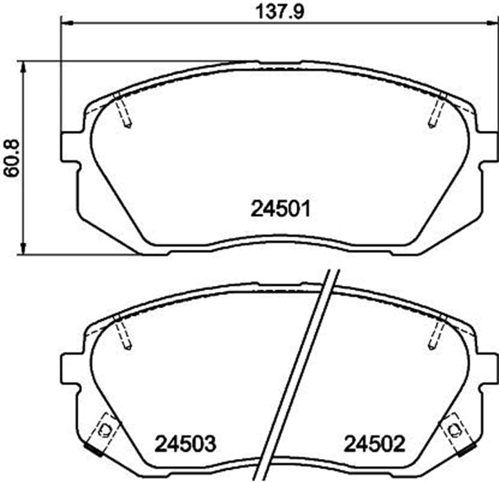 HELLA PAGID 8DB 355 012-961 Bremsbelagsatz - T1660 - Dicke/Stärke: 16.6mm - mit akustischer Verschle