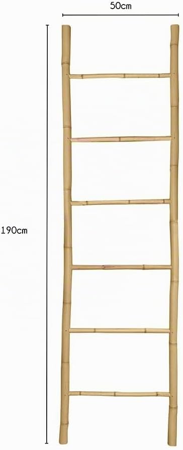 Box and beyond Handtuchhalter – 190 x 50 x 3,5 cm – natürlicher Bambus – Leiter 6 Stangen zum Trockn