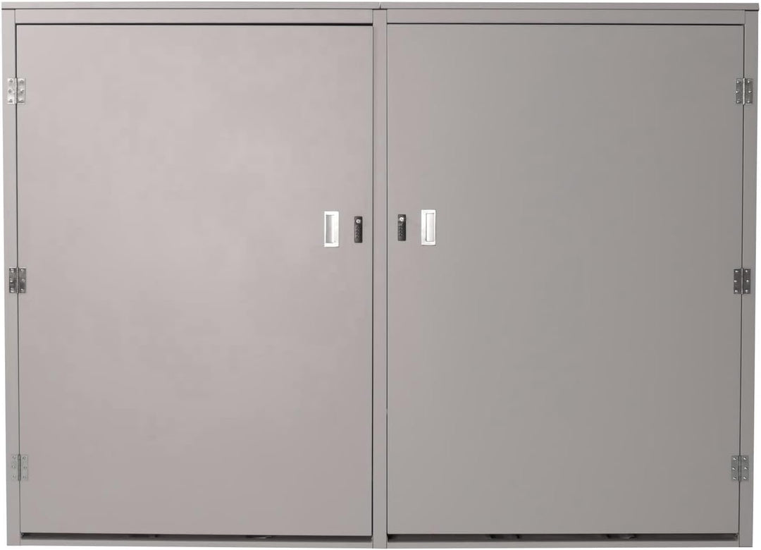 4er-Fahrradgarage HWC-L56cAM, Gerätehaus Fahrradbox mit Ablage, abschliessbar Metall 160x222x208cm -