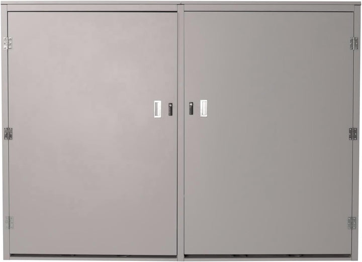 4er-Fahrradgarage HWC-L56cAM, Gerätehaus Fahrradbox mit Ablage, abschliessbar Metall 160x222x208cm -