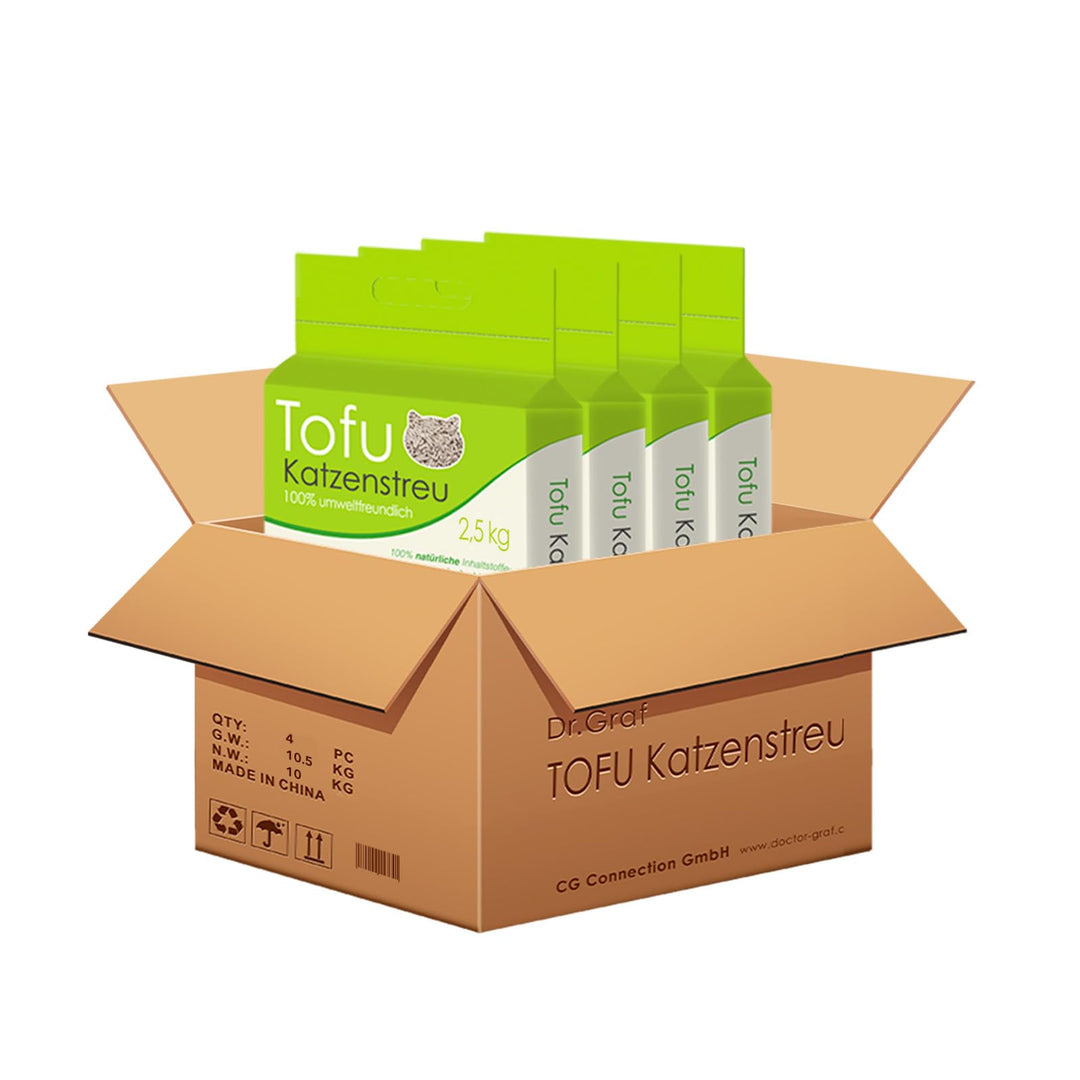 Tofu Katzenstreu, 100% natürlich, Innovative Klumpstreu, geruchsfrei, komplett wasserlöslich， biolog