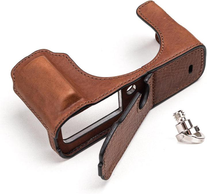 MUZIRI KINOKOO Fuji X100VI Tasche, Echtleder Halbschutzhülle kompatibel für Fujifilm X100VI Kamera –