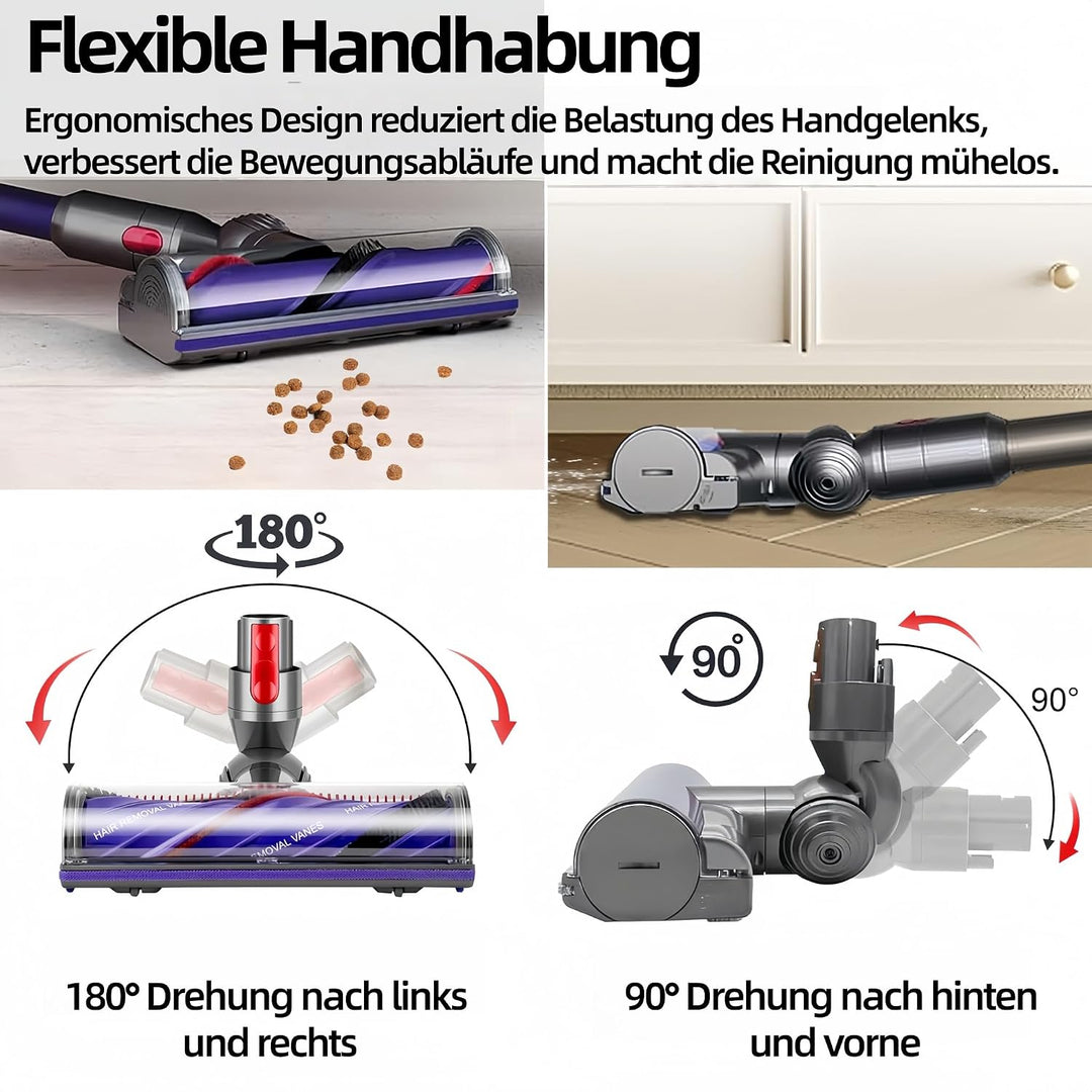 Elektrische Bodendüse Kompatibel mit Dyson V7 V8 V10 V11 V15 Staubsauger, Turbobürste mit Direktantr