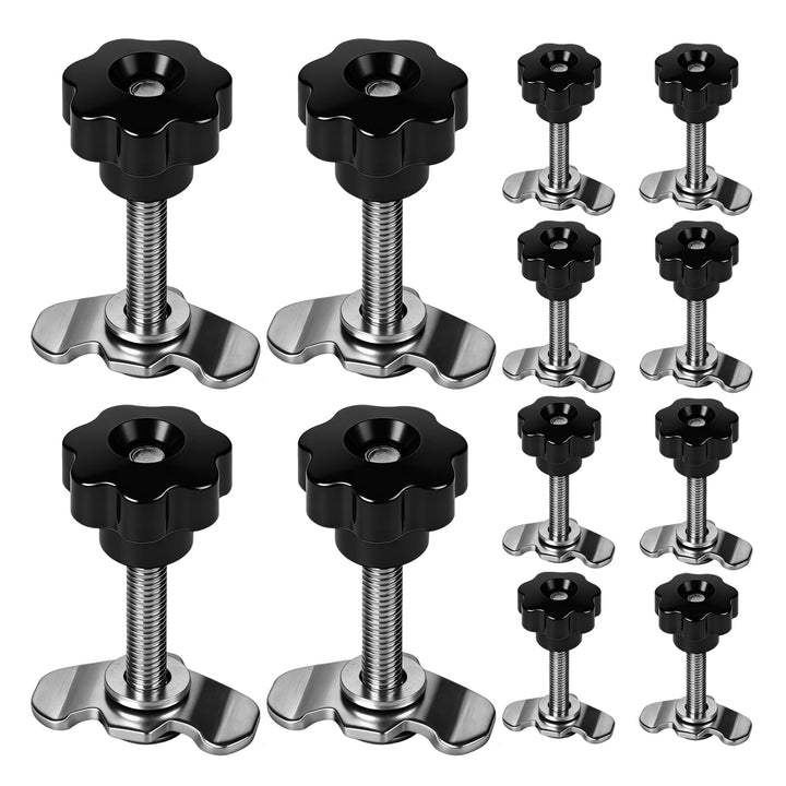 TINA.WIN 12 Stück Schraubfitting Airlineschiene M8x60 Schwarz