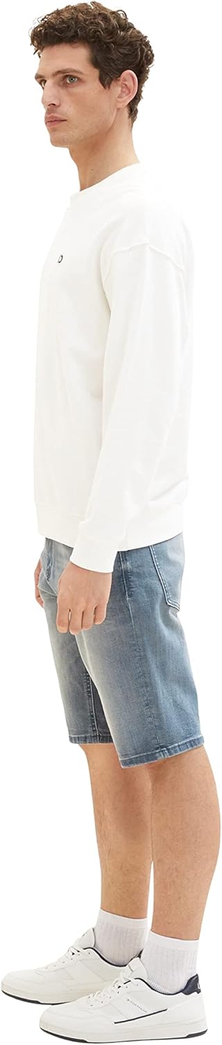 TOM TAILOR Herren Slim Fit Jeans Bermuda Shorts mit Stretch, 10160 - Blue Grey Denim