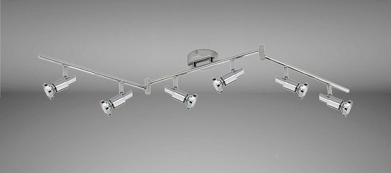 Trango 6-flammig 2991-068 LED Wohnzimmer Lampe *OSCAR* in Chrom-Optik inkl. 6x 3 Watt GU10 LED Leuch