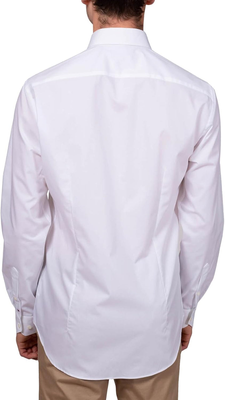 Tommy Hilfiger Herren Core Stretch Poplin Slim Shirt Businesshemd 40 Weiss (White), 40 Weiss (White)