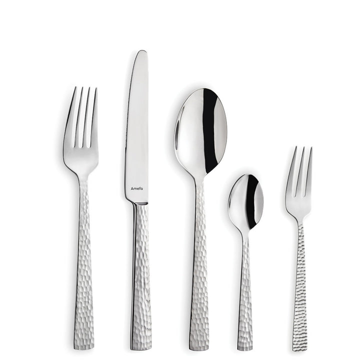Amefa FELICITY Besteckset 30-teilig Edelstahl, Hochwertiges Besteck Set, Gehämmert, Essbesteck im Ha