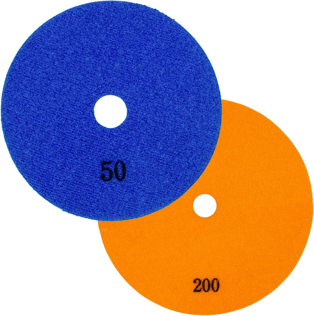 Diamant-Schleifpad Spar-Set für Trockenschliff, D = 100 mm, Körnung 50 und 200, Klettaufnahme, für F