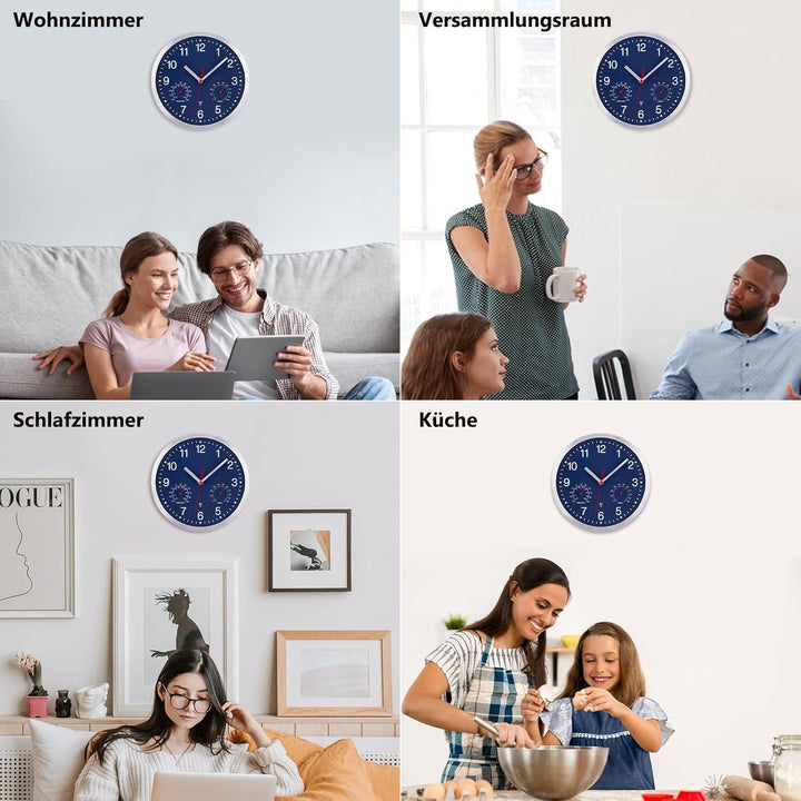 25cm Funkuhr Wanduhr Ohne TickgeräUsche Lautlos Quarz Batterie Betriebene Gross Wanduhr Einfach zu L
