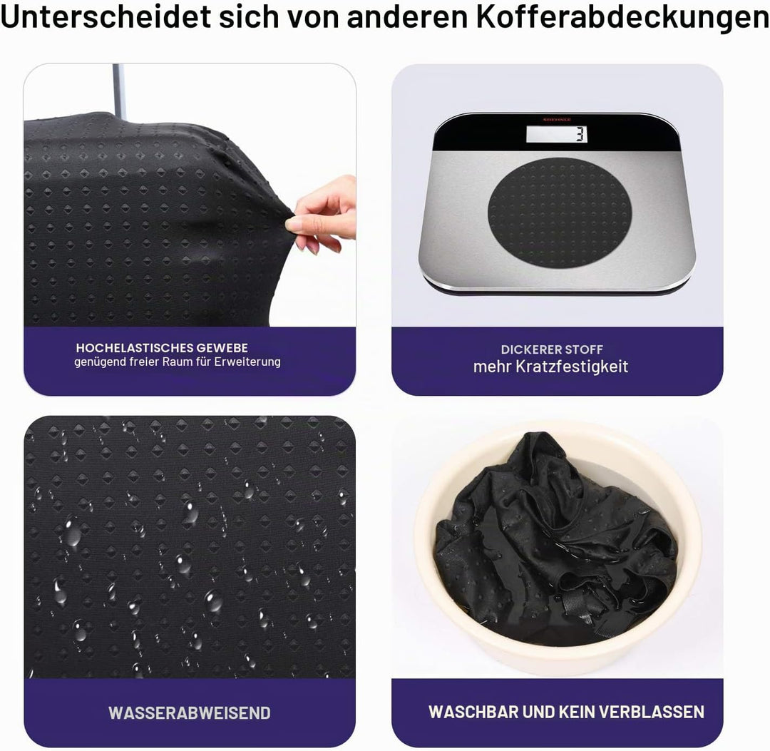 7-Mi Reise Koffer Schutzhülle 26"-28" Koffer Schutzhülle & High Elastic Spandex Grösse L Schwarz L (